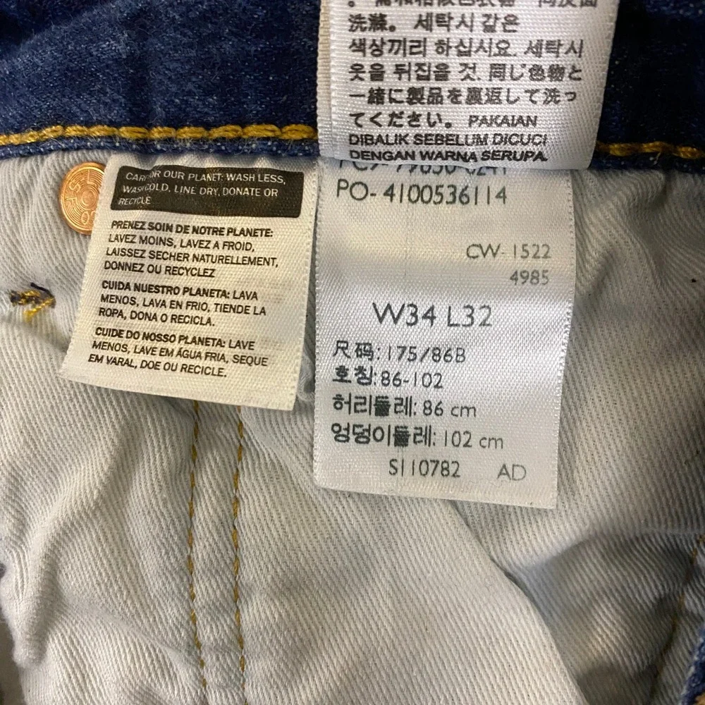 Levis Premium 501 93 Straight Jeans Men's 34x32 -Fit 34x30 Dark Blue Button Fly